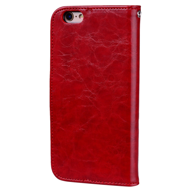 For iPhone 6 Plus & 6s Plus Business Style Oil Wax Texture Horizontal Flip Leather Case with Holder & Card Slots & Wallet (Red) by buy2fix