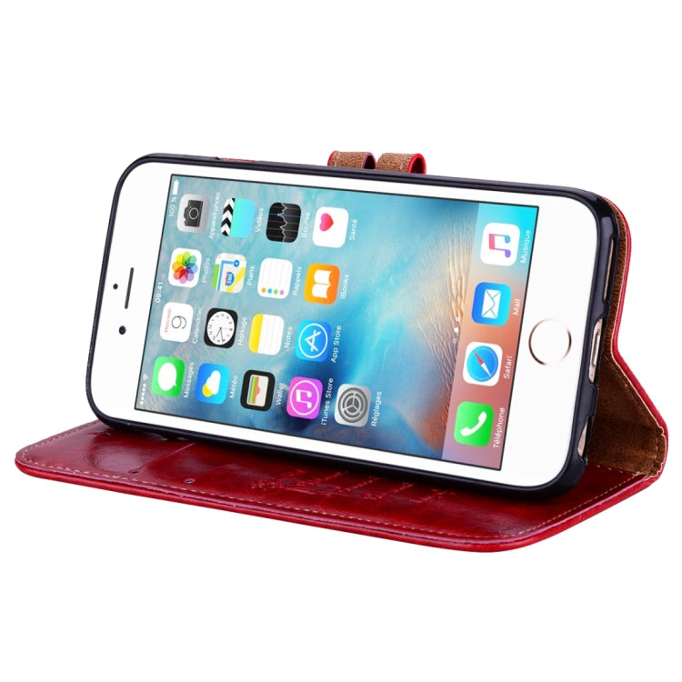 For iPhone 6 Plus & 6s Plus Business Style Oil Wax Texture Horizontal Flip Leather Case with Holder & Card Slots & Wallet (Red) by buy2fix