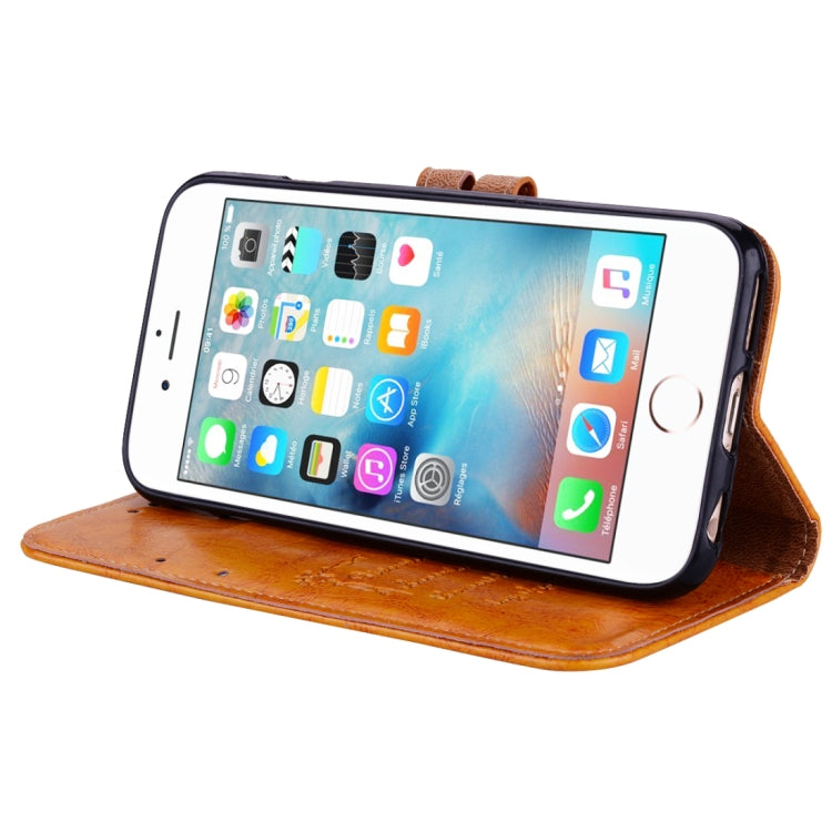 For iPhone 6 Plus & 6s Plus Business Style Oil Wax Texture Horizontal Flip Leather Case with Holder & Card Slots & Wallet (Yellow) by buy2fix