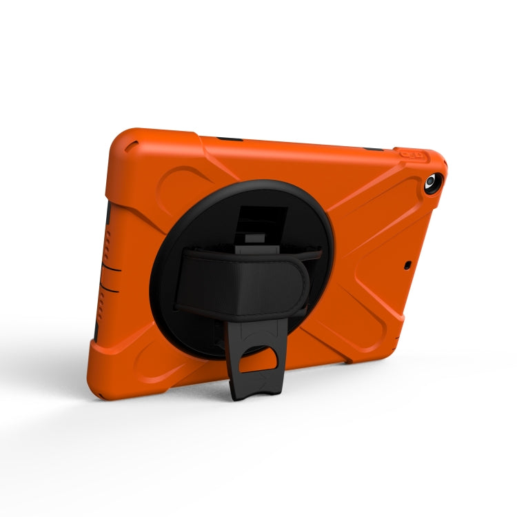 For iPad 9.7 inch (2017) 360 Degree Rotation PC + Silicone Protective Case with Holder & Hand-strap(Orange) - iPad 9.7 (2018) & (2017) Cases by buy2fix | Online Shopping UK | buy2fix