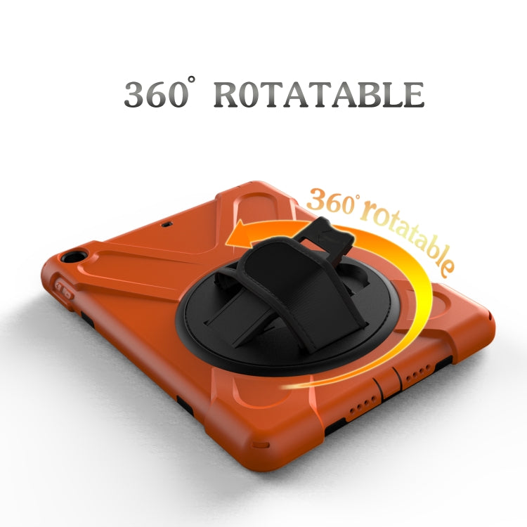 For iPad 9.7 inch (2017) 360 Degree Rotation PC + Silicone Protective Case with Holder & Hand-strap(Orange) - iPad 9.7 (2018) & (2017) Cases by buy2fix | Online Shopping UK | buy2fix