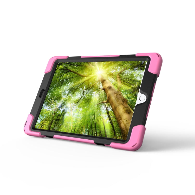 For iPad 9.7 (2018) & iPad 9.7 (2017) 360 Degree Rotation PC + Silicone Protective Case with Holder & Hand-strap(Pink) - iPad 9.7 (2018) & (2017) Cases by buy2fix | Online Shopping UK | buy2fix