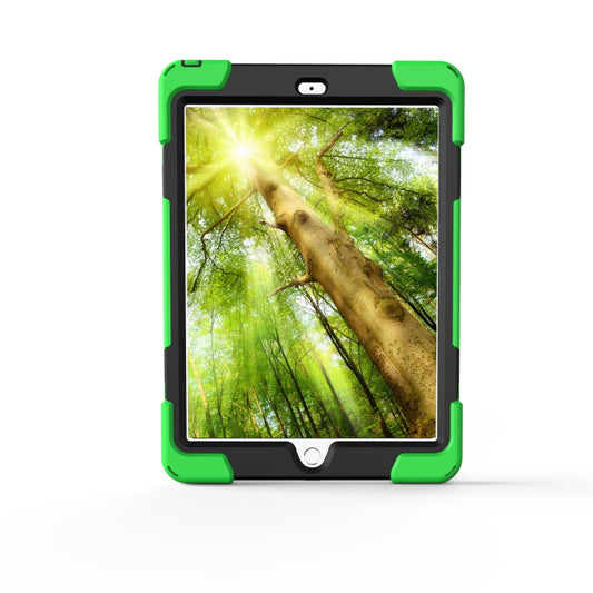For iPad 9.7 (2018) & iPad 9.7 (2017) 360 Degree Rotation PC + Silicone Protective Case with Holder & Hand-strap(Light Green) - iPad 9.7 (2018) & (2017) Cases by buy2fix | Online Shopping UK | buy2fix