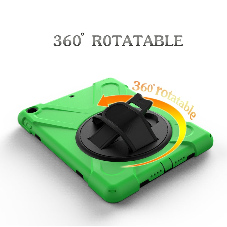 For iPad 9.7 (2018) & iPad 9.7 (2017) 360 Degree Rotation PC + Silicone Protective Case with Holder & Hand-strap(Light Green) - iPad 9.7 (2018) & (2017) Cases by buy2fix | Online Shopping UK | buy2fix