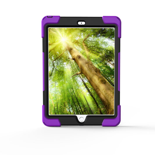 For iPad 9.7 (2018) & iPad 9.7 (2017) 360 Degree Rotation PC + Silicone Protective Case with Holder & Hand-strap(Purple) - iPad 9.7 (2018) & (2017) Cases by buy2fix | Online Shopping UK | buy2fix
