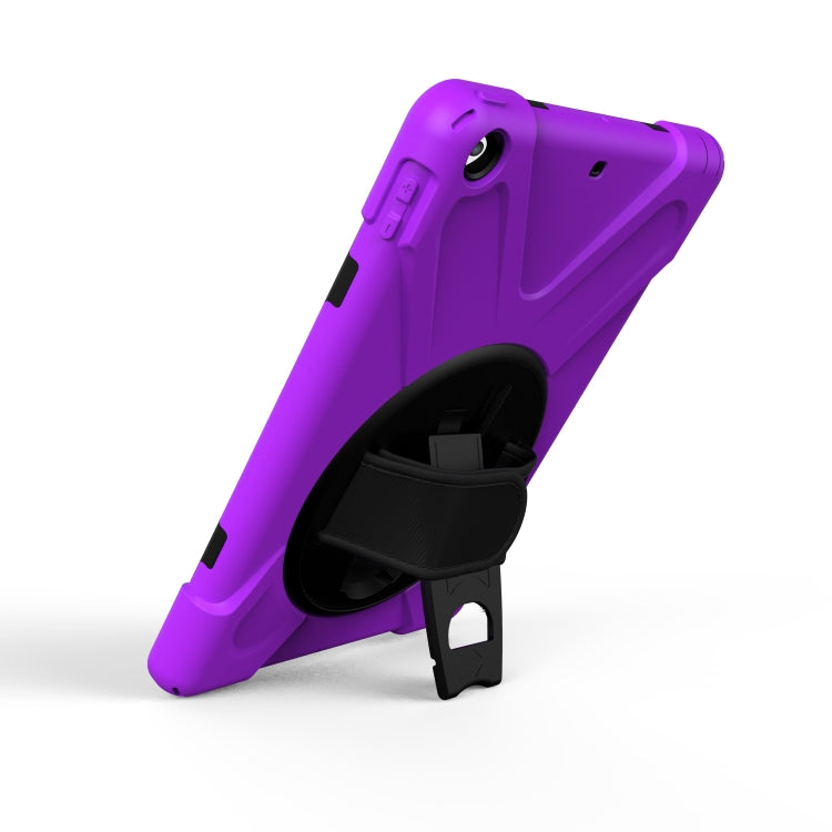 For iPad 9.7 (2018) & iPad 9.7 (2017) 360 Degree Rotation PC + Silicone Protective Case with Holder & Hand-strap(Purple) - iPad 9.7 (2018) & (2017) Cases by buy2fix | Online Shopping UK | buy2fix