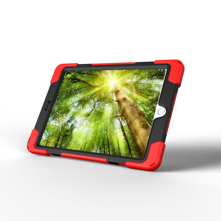For iPad 9.7 (2018) & iPad 9.7 (2017) 360 Degree Rotation PC + Silicone Protective Case with Holder & Hand-strap(Red) - iPad 9.7 (2018) & (2017) Cases by buy2fix | Online Shopping UK | buy2fix