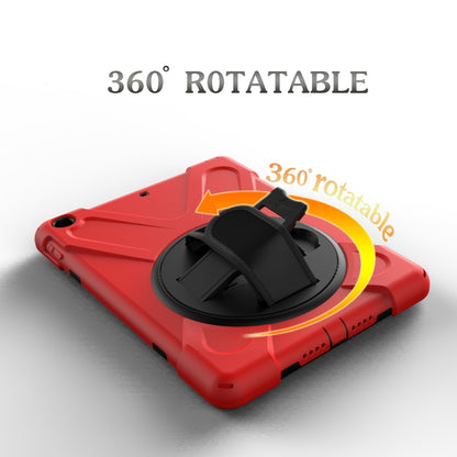 For iPad 9.7 (2018) & iPad 9.7 (2017) 360 Degree Rotation PC + Silicone Protective Case with Holder & Hand-strap(Red) - iPad 9.7 (2018) & (2017) Cases by buy2fix | Online Shopping UK | buy2fix