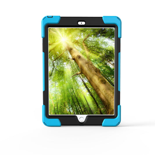 For iPad 9.7 (2018) & iPad 9.7 (2017) 360 Degree Rotation PC + Silicone Protective Case with Holder & Hand-strap(Baby Blue) - iPad 9.7 (2018) & (2017) Cases by buy2fix | Online Shopping UK | buy2fix
