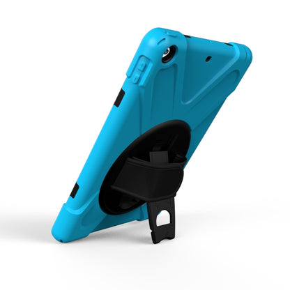 For iPad 9.7 (2018) & iPad 9.7 (2017) 360 Degree Rotation PC + Silicone Protective Case with Holder & Hand-strap(Baby Blue) - iPad 9.7 (2018) & (2017) Cases by buy2fix | Online Shopping UK | buy2fix