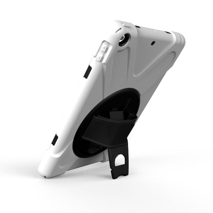 For iPad 9.7 (2018) & iPad 9.7 (2017) 360 Degree Rotation PC + Silicone Protective Case with Holder & Hand-strap(White) - iPad 9.7 (2018) & (2017) Cases by buy2fix | Online Shopping UK | buy2fix
