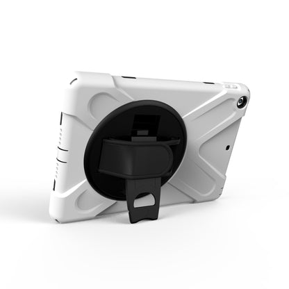 For iPad 9.7 (2018) & iPad 9.7 (2017) 360 Degree Rotation PC + Silicone Protective Case with Holder & Hand-strap(White) - iPad 9.7 (2018) & (2017) Cases by buy2fix | Online Shopping UK | buy2fix