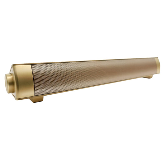 Soundbar LP-08 CE0152 USB MP3 Player 2.1CH Bluetooth Wireless Sound Bar Speaker with Remote Control(Gold) - Desktop Speaker by buy2fix | Online Shopping UK | buy2fix