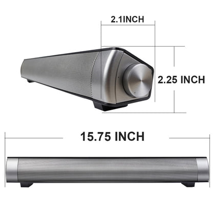 Soundbar LP-08 CE0152 USB MP3 Player 2.1CH Bluetooth Wireless Sound Bar Speaker with Remote Control(Gold) - Desktop Speaker by buy2fix | Online Shopping UK | buy2fix