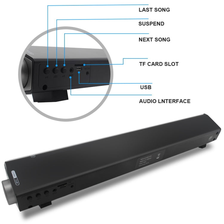 Soundbar LP-08 (CE0150) USB MP3 Player 2.1CH Bluetooth Wireless Sound Bar Speaker (Black) - Desktop Speaker by buy2fix | Online Shopping UK | buy2fix