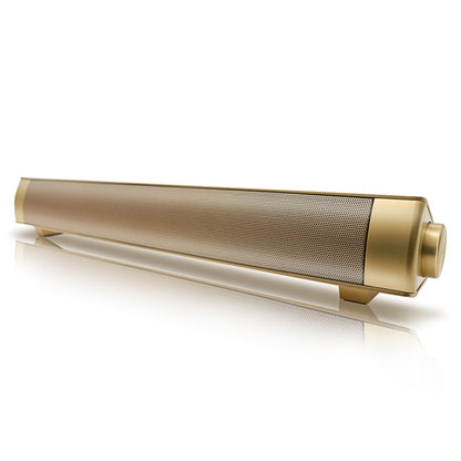 Soundbar LP-08 (CE0150) USB MP3 Player 2.1CH Bluetooth Wireless Sound Bar Speaker (Gold) - Desktop Speaker by buy2fix | Online Shopping UK | buy2fix