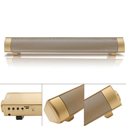 Soundbar LP-08 (CE0150) USB MP3 Player 2.1CH Bluetooth Wireless Sound Bar Speaker (Gold) - Desktop Speaker by buy2fix | Online Shopping UK | buy2fix