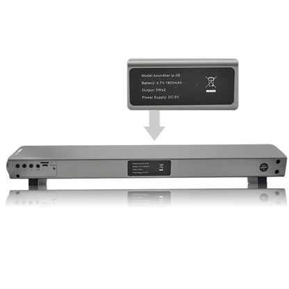Soundbar LP-08 (CE0150) USB MP3 Player 2.1CH Bluetooth Wireless Sound Bar Speaker (Silver) - Desktop Speaker by buy2fix | Online Shopping UK | buy2fix