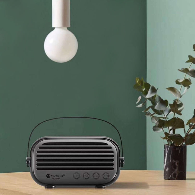 NewRixing NR-3000 Stylish Household Bluetooth Speaker with Hands-free Call Function, Support TF Card & USB & FM & AUX(Black) - Desktop Speaker by NewRixing | Online Shopping UK | buy2fix