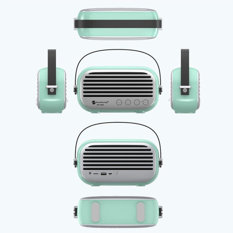 NewRixing NR-3000 Stylish Household Bluetooth Speaker with Hands-free Call Function, Support TF Card & USB & FM & AUX(Green) - Desktop Speaker by NewRixing | Online Shopping UK | buy2fix