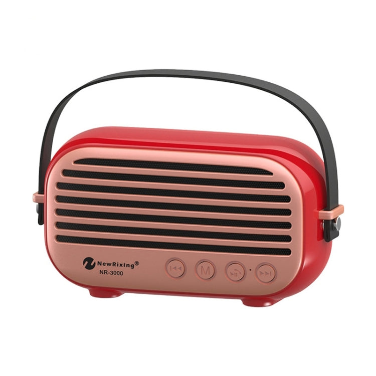 NewRixing NR-3000 Stylish Household Bluetooth Speaker with Hands-free Call Function, Support TF Card & USB & FM & AUX(Red) - Desktop Speaker by NewRixing | Online Shopping UK | buy2fix