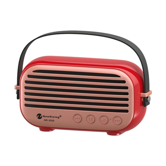 NewRixing NR-3000 Stylish Household Bluetooth Speaker with Hands-free Call Function, Support TF Card & USB & FM & AUX(Red) - Desktop Speaker by NewRixing | Online Shopping UK | buy2fix