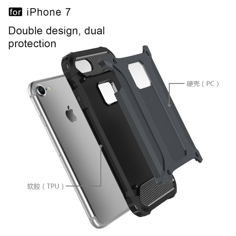For iPhone 7 Armor TPU + PC Combination Phone Case(Dark Blue) by buy2fix