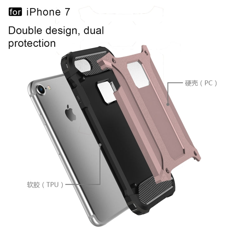 For iPhone 7 Armor TPU + PC Combination Phone Case(Rose Gold) by buy2fix