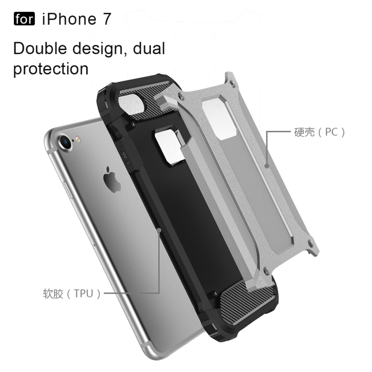 For iPhone 7 Armor TPU + PC Combination Phone Case(Silver) by buy2fix