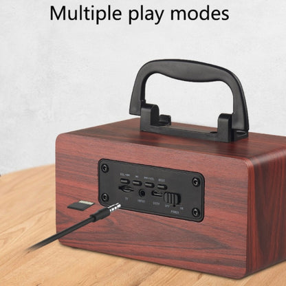 W5B Wooden Portable Dual Horn Stereo Bluetooth Speaker with Phone Holder, Support TF Card / AUX (Yellow) - Desktop Speaker by buy2fix | Online Shopping UK | buy2fix
