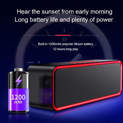 SC211 Portable Subwoofer Wireless Bluetooth Speaker Bluetooth 5.0, Support TF Card & U Disk & 3.5mm AUX (Red) - Desktop Speaker by buy2fix | Online Shopping UK | buy2fix
