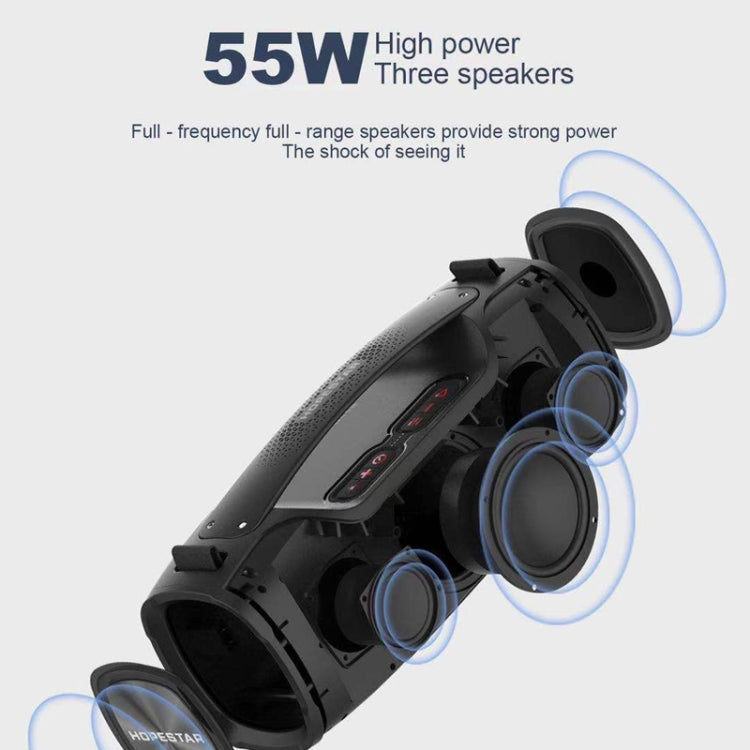 HOPESTAR A6X TWS Portable Outdoor Bluetooth Speaker with Colorful Music Lights, Support Power Bank & Hands-free Call & U Disk & TF Card & 3.5mm AUX(Camouflage Grey) - Desktop Speaker by HOPESTAR | Online Shopping UK | buy2fix