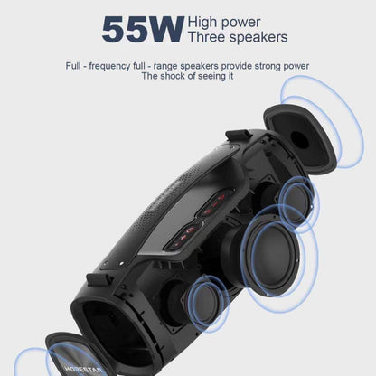 HOPESTAR A6X TWS Portable Outdoor Bluetooth Speaker with Colorful Music Lights, Support Power Bank & Hands-free Call & U Disk & TF Card & 3.5mm AUX(Camouflage Grey) - Desktop Speaker by HOPESTAR | Online Shopping UK | buy2fix