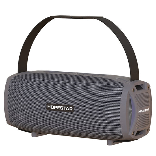 HOPESTAR H24 Pro TWS Portable Outdoor Waterproof Woven Textured Bluetooth Speaker with Rhythm Light, Support Hands-free Call & U Disk & TF Card & 3.5mm AUX & FM (Grey)
