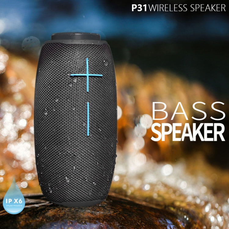 HOPESTAR P31 TWS Portable Outdoor Waterproof Lens-style Head Bluetooth Speaker with LED Color Light, Support Hands-free Call & U Disk & TF Card & 3.5mm AUX & FM (Red) - Desktop Speaker by HOPESTAR | Online Shopping UK | buy2fix
