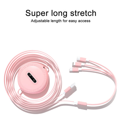 Micro + 8 Pin + Type-C / USB-C 3 In 1 Telescopic Charging Cable (Black) by buy2fix