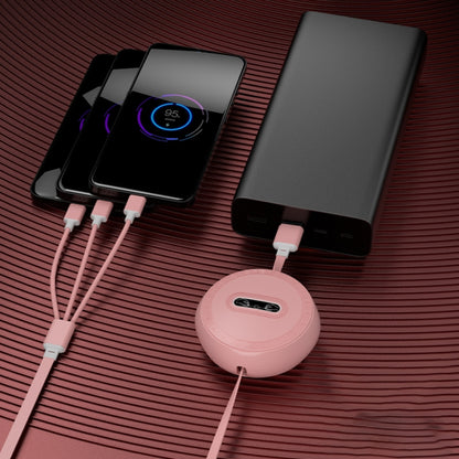 Micro + 8 Pin + Type-C / USB-C 3 In 1 Telescopic Charging Cable (Black) by buy2fix