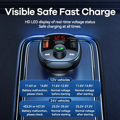 REMAX RCC331 Rodi Series 3 in 1 Car 64.5W PD Fast Charger Support FM / TF Card / Bluetooth Hands-free Calling - Car Charger by REMAX | Online Shopping UK | buy2fix
