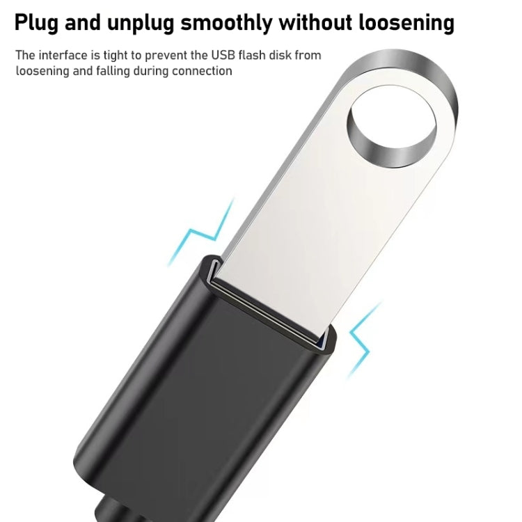 8.3cm USB Female to Type-C Male Metal Wire OTG Cable Charging Data Cable(Black) by buy2fix