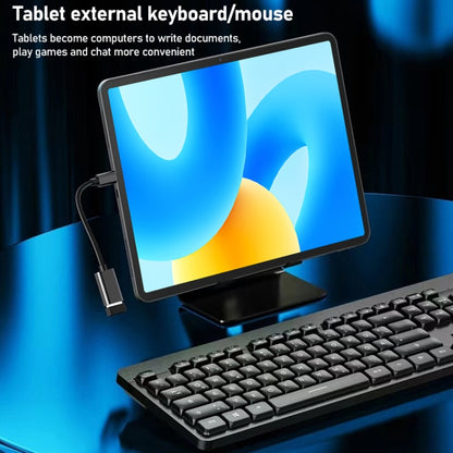 8.3cm USB Female to Type-C Male Metal Wire OTG Cable Charging Data Cable(Black) by buy2fix