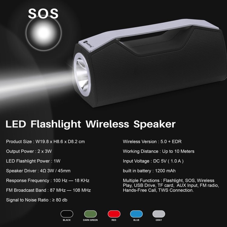 NewRixing NR-2028 Portable Lighting Wireless Bluetooth Stereo Speaker Support TWS Function Speaker (Black) - Desktop Speaker by NewRixing | Online Shopping UK | buy2fix