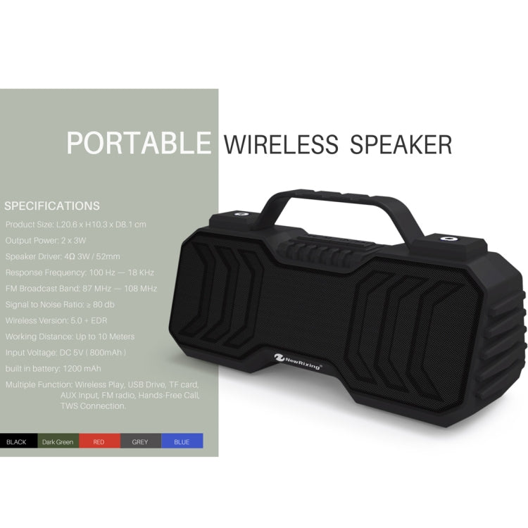 NewRixing NR-2029 Portable Wireless Bluetooth Stereo Speaker Support TWS Function Speaker(Blue) - Desktop Speaker by NewRixing | Online Shopping UK | buy2fix