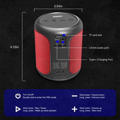 XDOBO Draco Mini IPX6 Waterproof Portable TWS Wireless Bluetooth Speaker Subwoofer (Black) - Desktop Speaker by XDOBO | Online Shopping UK | buy2fix