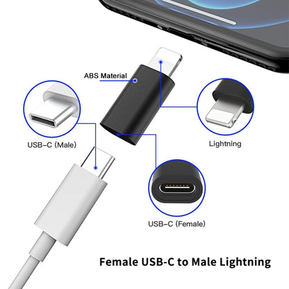 ENKAY Hat-Prince HC-6 Mini ABS USB-C / Type-C 3.1 to 8 Pin Port Connector Adapter(Black) by ENKAY