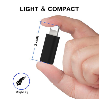 ENKAY Hat-Prince HC-6 Mini ABS USB-C / Type-C 3.1 to 8 Pin Port Connector Adapter(Black) by ENKAY