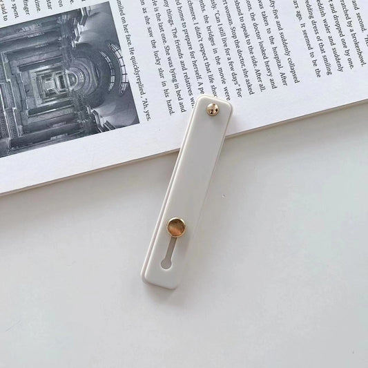 TPU Leather Finger Strap Phone Holder Desktop Grip Stand (White) - Hand-Sticking Bracket by buy2fix | Online Shopping UK | buy2fix