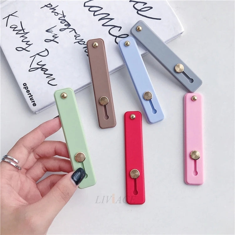 TPU Leather Finger Strap Phone Holder Desktop Grip Stand (White) - Hand-Sticking Bracket by buy2fix | Online Shopping UK | buy2fix