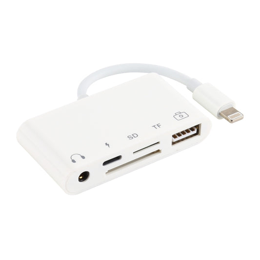 5 in 1 8 Pin to USB HUB And USB-C / Type-C And 3.5mm Earphone And SD And TF Card Reader by buy2fix