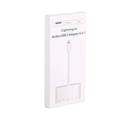 5 in 1 8 Pin to USB HUB And USB-C / Type-C And 3.5mm Earphone And SD And TF Card Reader by buy2fix