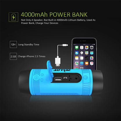 ZEALOT S1 Bluetooth 4.0 Wireless Wired Stereo Speaker Subwoofer Audio Receiver with 4000mAh Battery, Support 32GB Card, For iPhone, Galaxy, Sony, Lenovo, HTC, Huawei, Google, LG, Xiaomi, other Smartphones(Green) - Desktop Speaker by ZEALOT | Online Shopping UK | buy2fix